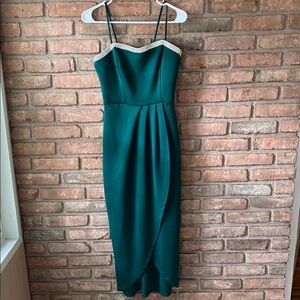 Elegant Hunter Green Dress Size 4P NWOT